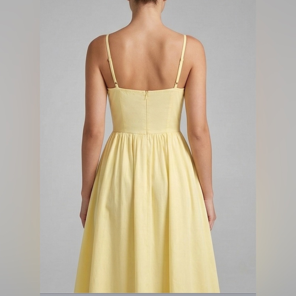 LAST ONE 🔥 Lydia Scoop-Neck Midi Dress in Sunbeam Yellow - Picture 3 of 6
